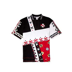 Polo 100% polyester tissé tricoté couleur foncée brodé uni confortable respirant XL 6XL court - Product Image 1