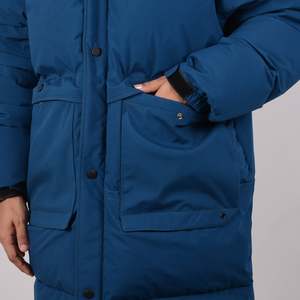 Navigate Cargo Veste bouffante en jean décontractée avec col haut Garniture en fourrure Hiver et printemps Imperméable Imprimé coupe-vent Style décontracté - Product Image 4