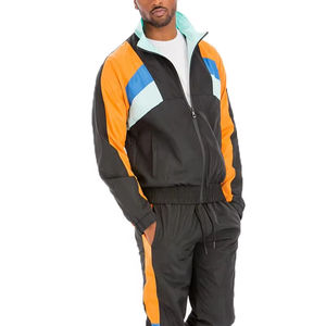 Conjunto de ropa de entrenamiento deportivo informal de secado rápido para hombre, chándales cortavientos con cierre de cremallera a prueba de viento para la temporada de verano - Product Image 1