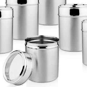 Frascos de almacenamiento de alimentos de cocina de Metal personalizados, botes de almacenamiento de granos de café de acero inoxidable, compra de proveedor indio - Product Image 6