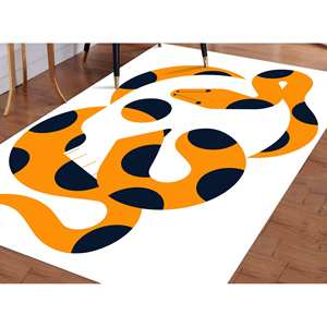 Snake <b>Skull</b> Modern Rug: Non-Slip Accent <b>Decor</b>,Nonwoven Thin Rug - Product Image 4