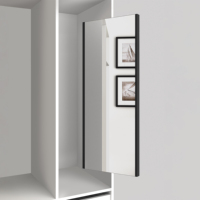 Emuca Espejo con Marco de Pintura Negra Texturizada para Armarios Interiores Extraíble Acero Plástico y Vidrio España Modelo 7018054