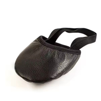 Chaussons de danse souples à demi-semelle en cuir véritable avec doublure en coton, rose chair et noir, pour femmes, fabriqués aux États-Unis