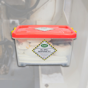 Kit anti-déversement d'hydrocarbures 45 litres avec boîte transparente – Kit de réponse d'urgence absorbant les déversements d'hydrocarbures haute performance - Product Image 1