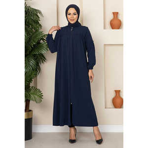 Abaya Azul Marino Estilo Bata para Jóvenes, Hijab Modesto para Mujeres - Product Image 4
