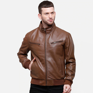 2025 diseño superior de alta calidad OEM personalizado al aire libre Vintage liso monocromo impermeable soporte de lona chaqueta de cuero de invierno para hombres - Product Image 4