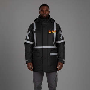 Chaqueta Bomber de Lona de Pato para Hombre, Chaqueta de Trabajo Reflectante de Alta Visibilidad con Forro de Cachemira, Chaqueta con Logotipo Personalizado - Product Image 2