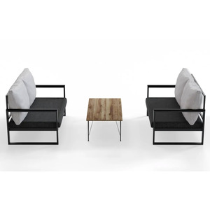 โปรโมชั่นสวนกลางแจ้งชุดโซฟาโลหะการออกแบบที่ทันสมัยเรียบง่ายลานเฟอร์นิเจอร์ในร่มกลางแจ้งสวนเฟอร์นิเจอร์โซฟา - Product Image 2