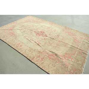 Turkish Vintage Rug, 6,46x9,<b>9</b> ft Rug, Red Large Plants & trees Rug - Product Image 4