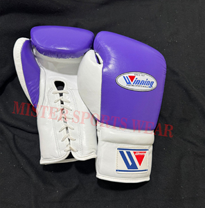 Guantes de boxeo ganadores hechos a medida de alta calidad superventas 100% guantes de boxeo de lucha profesional de cuero originales - Product Image 5