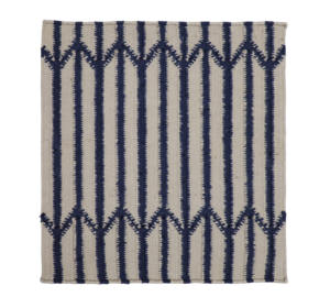 Custom Made Eco-Friendly Contemporary Blue Beige <b>Flatwoven</b> <b>Rug</b> Hand-Woven Geometrical Stripes Petyarn Dhurrie Area <b>Rugs</b> Sets - Product Image 1