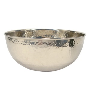 Bol de service à salade de fruits et légumes Bols à mélanger en métal pour restaurants et hôtels finis au nickel - Product Image 1