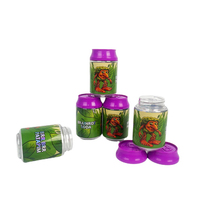 Nouveaux pots en plastique de 3,5 g au design de canette de soda, emballage de 100 ml avec bouchon coloré, pour bonbons gélifiés, herbes sèches, fleurs, canettes de soda en plastique de 3,5 g