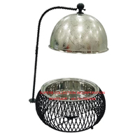 Réchauffeur de nourriture doré de style moderne avec couvercle en forme de dôme Présentoir de nourriture Réchauffeur de buffet parfait pour les restaurants et les fournitures de banquet de traiteur