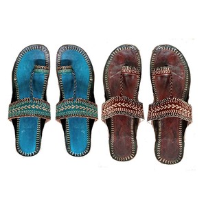 รองเท้าสลิปเปอร์หนังคุณภาพดีลายชานติสำหรับผู้หญิง สวมใส่สบาย มีจำหน่ายในราคาขายส่งเพื่อการส่งออกจากอินเดีย - Product Image 1