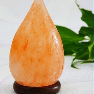 Lampe au sel de l'Himalaya directe d'usine en forme de goutte sculptée sur des matériaux organiques paquet complet avec cordon électrique et ampoule - Product Image 5