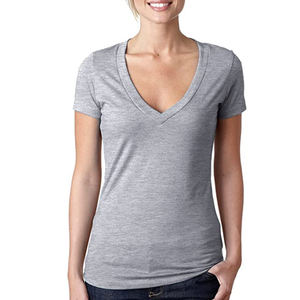 Camiseta de manga corta con cuello redondo para mujer, camisetas ajustadas - Product Image 1