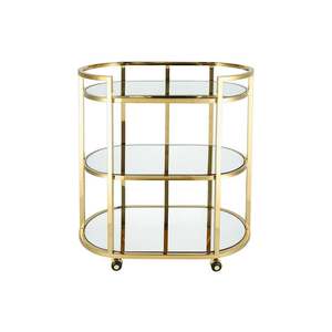 Carrito de Bar de 2 niveles elegante y de lujo de la mejor calidad, minibar dorado con tapa de cristal para bares y restaurantes de hoteles, precios al por mayor - Product Image 5