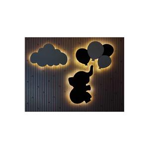 Camera dei bambini decorativo in legno nero bianco Set lampada da notte illuminazione a Led