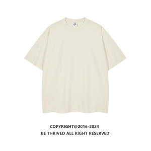 Camiseta de hombre de cuello pesado de 260g de talla grande de alta calidad, camiseta lisa holgada de Color sólido en blanco con logotipo personalizado OEM para hombre, envío DDP - Product Image 3