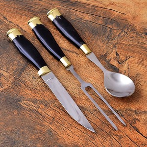 Couverts médiévaux forgés à la main Couverts fourreau de cuillère Vikings Celtes cuisine ensemble cuillère couteau fourchette - Product Image 2