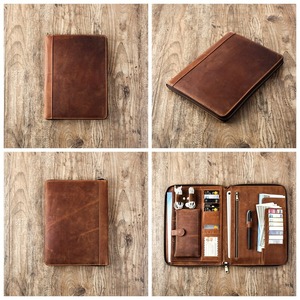 Durable Full Grain Executive Zippered Holder Leather <b>Organizer</b> Pocket /Portfolio A4 <b>Files</b> Folder for Document Leather LPF-0205 - Product Image 4