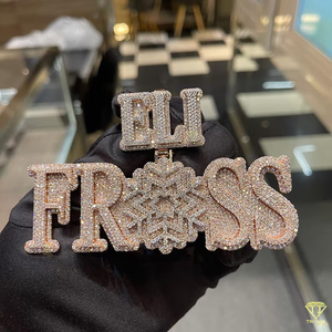 À la mode plaqué personnalisé VVS laboratoire cultivé lettre grand piège pendentif déclaration pièce pour Style Hip Hop Design personnalisé - Product Image 2