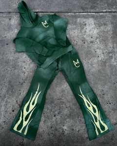 Vêtements de sport personnalisés pour hommes 2 pièces en coton épais pantalons de survêtement respirants sweats à capuche jogging survêtement - Product Image 5