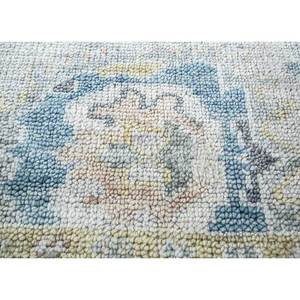 Alfombra de Lana Anudada a Mano Cyanna Blue, Alfombra Rectangular con Diseño de Medallón para Sala de Estar o Pasillo, Estilo Puzzle Patchwork-PKWL-926 para Adolescentes - Product Image 3