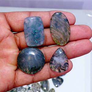 Ágata de musgo verde natural, piedras preciosas sueltas, cabujón natural, piedras preciosas sueltas, venta al por mayor, cabujón, uso de piedras preciosas, fabricación de joyas - Product Image 2