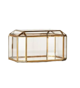 Venta al por mayor decoración del hogar vidrio transparente y metal logotipo personalizado impresión Pantalla de Cristal joyero regalos de inauguración de la casa nueva llegada - Product Image 4