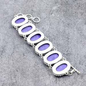Piedra preciosa de Charoite Natural, Plata de Ley 925 chapada en rodio, joyería fina de diseñador hecha a mano, pulsera personalizada para mujer a granel - Product Image 5