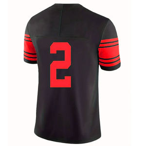 Maillot de football américain personnalisé en gros |   Maillot à manches courtes grande taille pour hommes et femmes avec logo brodé |   Nouveautés Sportives - Product Image 2