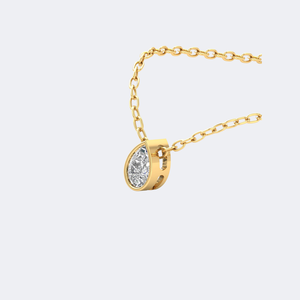 Collar Solitario para Mujer con Diamante Cultivado en Laboratorio de 0.50CTW, Corte Pera, Engastado en Bisel, Chapado en Oro de 14K, Certificado IGI, Estilo Vintage - Product Image 4