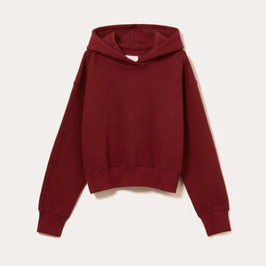Sudadera con capucha cuadrada de Invierno para mujer 100% algodón tela pesada ODM logotipo frontal impreso para uso al aire libre - Product Image 1