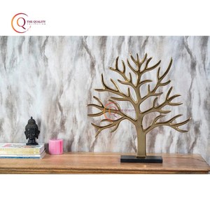 ประติมากรรมโลหะขัดเงาทันสมัยศิลปะนามธรรมโลหะสำหรับห้องนั่งเล่นร่วมสมัยและการตกแต่งภายในงานฝีมือโลหะรูปทรงต้นไม้สีทอง - Product Image 1