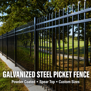Pannello di <span class=keywords><strong>recinzione</strong></span> decorativo nero YC in acciaio zincato per esterni, con design a punta a lancia, per <span class=keywords><strong>giardino</strong></span> - Product Image 1