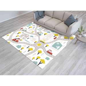 Tapis pour enfants avec carte de la ville : routes et transports, tapis de jeu éducatif, tapis fin non tissé - Product Image 5