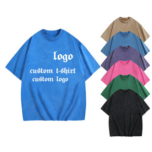 เสื้อยืดโอเวอร์ไซส์ผ้าคอตตอนหนา 100% สไตล์สตรีทแวร์ ปี 2026 ล้างสีแล้ว พิมพ์ลายโลโก้แบบ DGT สำหรับผู้ชาย - Product Image 1