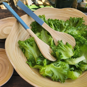 ชุดช้อนปั่นไม้ไผ่และส้อมเป็นมิตรกับสิ่งแวดล้อมสไตล์อเมริกันเครื่องใช้ในครัวสลักโลโก้ขายส่งจากเวียดนาม - Product Image 4