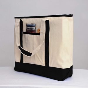 Sac de plage en toile imprimée personnalisée en gros sac fourre-tout en toile de haute qualité avec sac fourre-tout léger de couleur unie personnalisé - Product Image 2