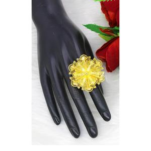 Bagues Bagues de Doigt Dubai Indien Arabe Plaqué Or classique ethnique doré grande taille bagues de doigt taille réglable - Product Image 2