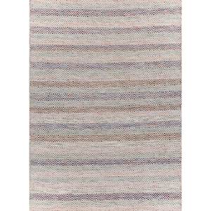 พรมขนสัตว์และใยวิสโคสสีน้ำเงินแบบทอเรียบ ลายเรขาคณิต รุ่น ADWV-13047 สำหรับใช้ในบ้าน - Product Image 1