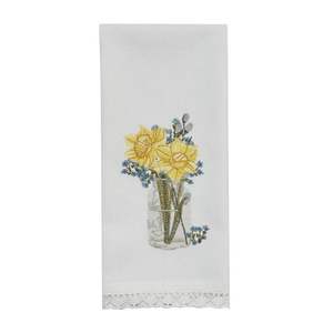 Serviette de cuisine en coton imprimé, absorbante, hypoallergénique, écologique, à séchage rapide, avec logo personnalisé, motif floral mignon - Product Image 2