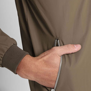 Blouson bombardier zippé de luxe pour hommes couleur unie vêtements d'extérieur d'hiver avec col montant pour hommes blouson bombardier OEM vestes coupe-vent - Product Image 6