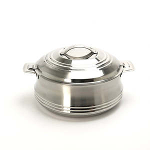 Cazuela de acero con diseño martillado de alta calidad, olla para servir, calentador de alimentos con acabado plateado para restaurante de Hotel en casa - Product Image 6