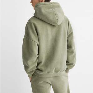 Sudadera con capucha de gran tamaño desgastada lavada con ácido personalizada Sudadera con capucha gruesa en blanco vintage de talla grande sudaderas con capucha y sudadera para hombre - Product Image 5