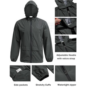 Conjunto de sudadera con cremallera con aspecto exterior a prueba de viento y elegante Conjunto de Sudadera con capucha cortavientos práctico para uso diario - Product Image 3