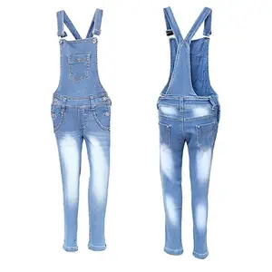 OEM Manufacturers Custom Made Design Fine Quality Slim Fit Denim Jeans Dungaree Jumpsuit Bib Overall for Womens