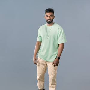 Camiseta de algodón 100% de calidad superior hecha a medida patrón sólido ajuste Regular de gran tamaño al por mayor camiseta de ajuste Regular - Product Image 6